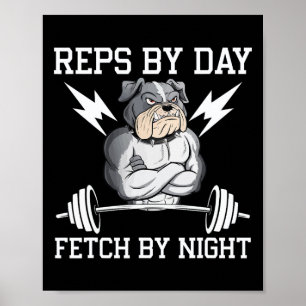 Liefhebber van hondenlichaamsbouw Gymkleding Fitne Poster