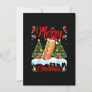 Liefhebber van Hot Dog Fast Food Verlichte Kerstma Kaart