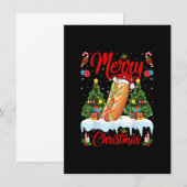 Liefhebber van Hotdog Fast Food Verlichte Kerstman Kaart (Voorkant / Achterkant)
