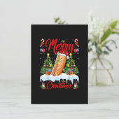 Liefhebber van Hotdog Fast Food Verlichte Kerstman Kaart (Staand voorkant)