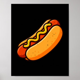 Liefhebber van hotdogbroodje zak worst fastfood poster