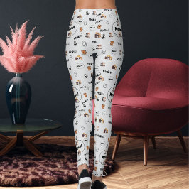 Liefhebber van huisdieren Lichtgrijze poes katacht Leggings