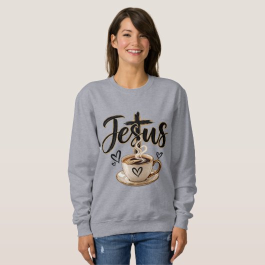 Liefhebber van Jezus en koffie Trui (Voorkant volledig)