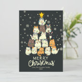 Liefhebber van kattenbomen Kerstmis trui met zakke Feestdagenkaart (Staand voorkant)