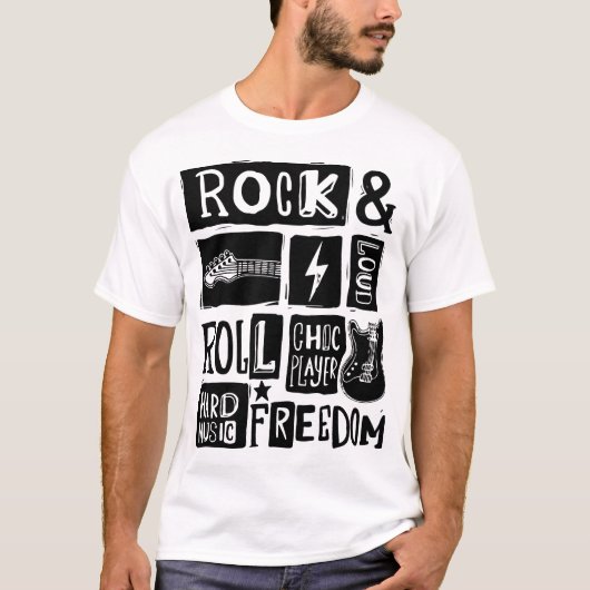 Liefhebber van Rock & Roll-muziek T-shirt (Voorkant)