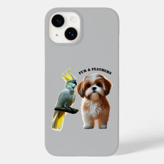 Liefhebber van Shih Tzu Dog en Cockatoo Bird URM Case-Mate iPhone Case (Achterkant)