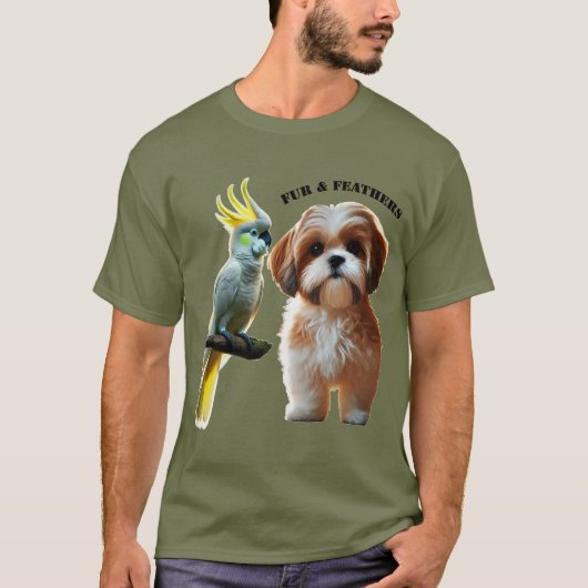 Liefhebber van Shih Tzu Dog en Cockatoo Bird URM T-shirt (Voorkant)