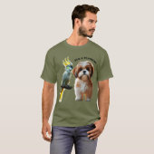 Liefhebber van Shih Tzu Dog en Cockatoo Bird URM T-shirt (Voorkant volledig)