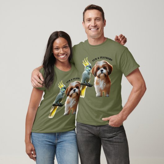 Liefhebber van Shih Tzu Dog en Cockatoo Bird URM T-shirt (Unisex)