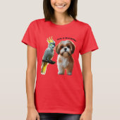 Liefhebber van Shih Tzu Dog en Cockatoo Bird URM T-shirt (Voorkant)