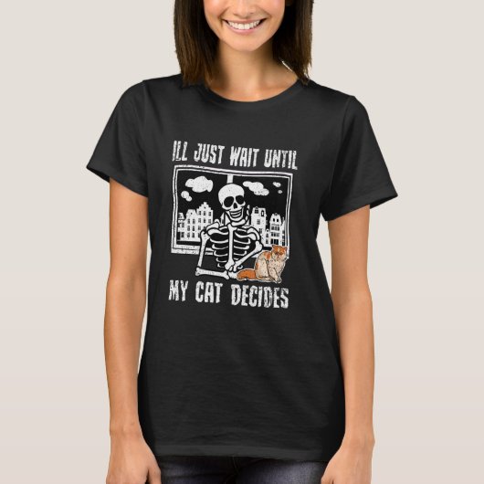 Liefhebber van skelet meme kat grappige kitten bot t-shirt (Voorkant)