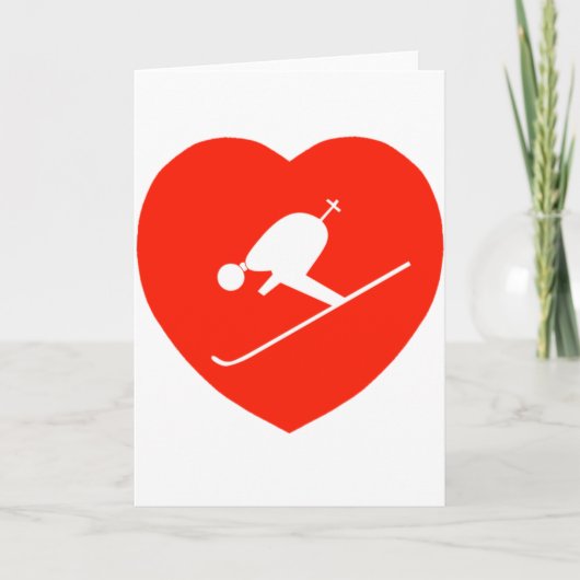 Liefhebber van Skien met Rode Hart Kaart (Voorkant)