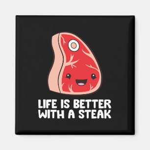 Liefhebber van steak BBQ-grillvlees Leven is beter Magneet