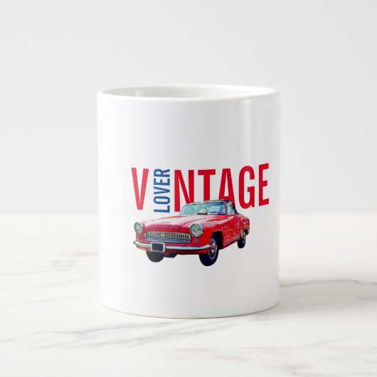 Liefhebber van Vintage Grote Koffiekop (Voorkant)