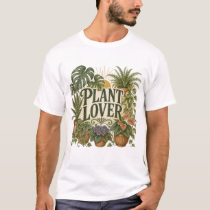 Liefhebber van Vintage Planten – Botanische Kamerp T-shirt