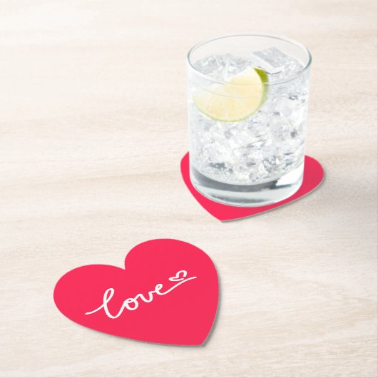 Liefhebber van witte tekst op roze kartonnen onderzetters (Insitu)