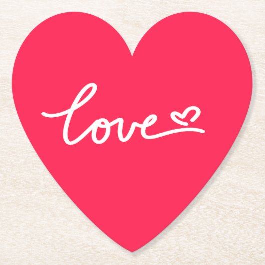 Liefhebber van witte tekst op roze kartonnen onderzetters (Voorkant)