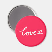 Liefhebber van witte tekst op roze magneet (Voorkant / Achterkant)