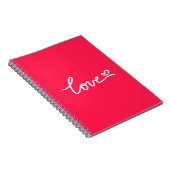 Liefhebber van witte tekst op roze notitieboek (Rechterzijde)