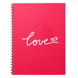 Liefhebber van witte tekst op roze notitieboek