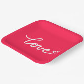 Liefhebber van witte tekst op roze papieren bordje (Gebogen)