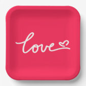 Liefhebber van witte tekst op roze papieren bordje (Voorkant)