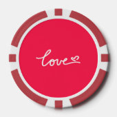 Liefhebber van witte tekst op roze poker chips (Voorkant)