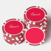 Liefhebber van witte tekst op roze poker chips (Opstapeling)