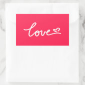 Liefhebber van witte tekst op roze rechthoekige sticker (Tas)