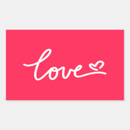 Liefhebber van witte tekst op roze rechthoekige sticker