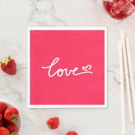 Liefhebber van witte tekst op roze servet
