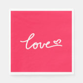 Liefhebber van witte tekst op roze servet (Voorkant)
