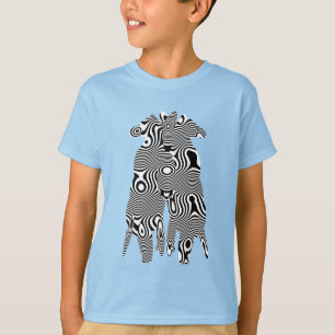 Liefhebber zebra strepen vintage retro OpArt ontwe T-shirt