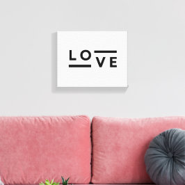 Liefhebber Zwarte Typografie Canvas Afdruk
