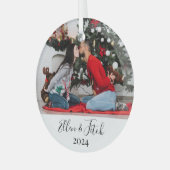 Liefhebbers Afbeelding Aangepaste Naam Gepersonali Glas Ornament (Voorkant links)