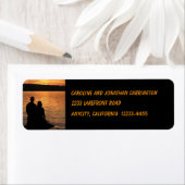 Liefhebbers bij Sunset Lake Return Address Etiket (Insitu)