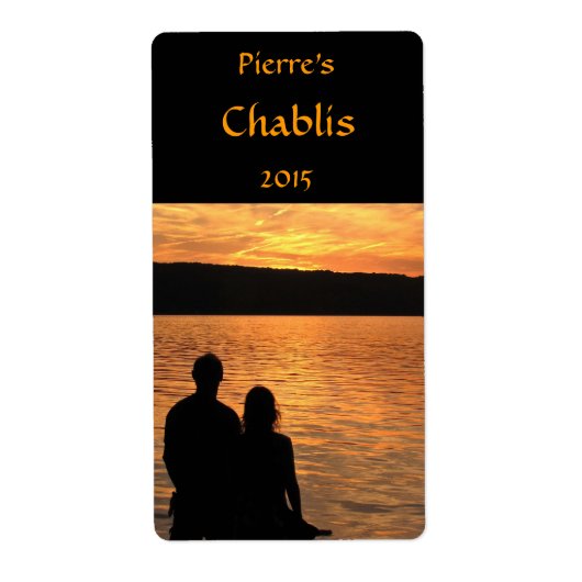 Liefhebbers bij Sunset Lake Wine Label (Voorkant)