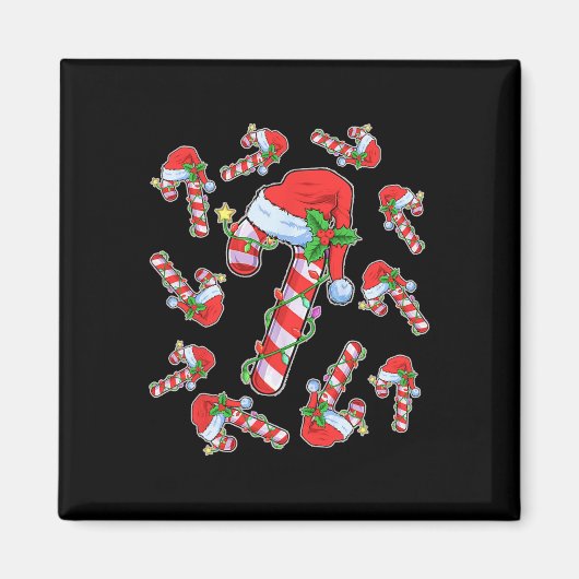 Liefhebbers Candy Cane Santa Christmas Funny Xmas  Magneet (Voorkant)