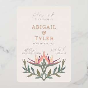 Liefhebbers in het paradijs Bruiloft Folie Uitnodiging