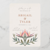 Liefhebbers in het paradijs Bruiloft Folie Uitnodiging (Voorkant)