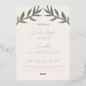 Liefhebbers in het paradijs Bruiloft Folie Uitnodiging (Achterkant)