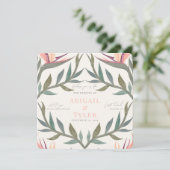 Liefhebbers in het paradijs bruiloft uitnodiging (Staand voorkant)