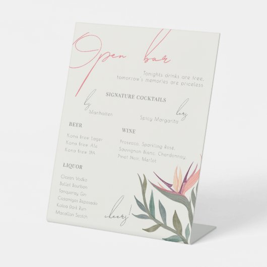 Liefhebbers in Paradise Bar Pedestal Sign Reclamebord Met Voetstuk (Voorkant)