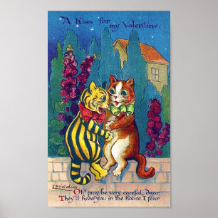 Liefhebbers Kat op Valentijnsdag, Louis Wain Poster