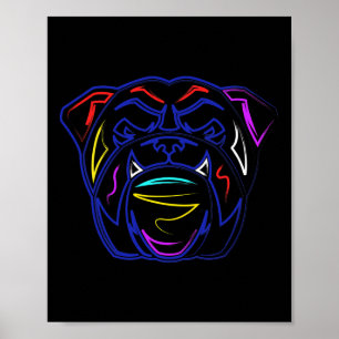 Liefhebbers Lijn Tekening Artsy Engelse Bulldog Poster
