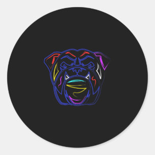 Liefhebbers Lijn Tekening Kunst Engels Bulldog Ronde Sticker