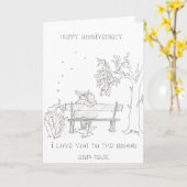 Liefhebbers op een bank Jubileum Kaart (Gele Bloem)