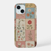 Liefhebbers Patchwork Quilt Bloemige Botanische Ro iPhone 15 Case (Achterkant)