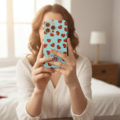 liefhebbers Rode harspatroon op Blue Custom Monogr Case-Mate iPhone Case