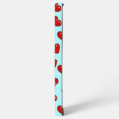 liefhebbers Rode harspatroon op Blue Custom Monogr Samsung Galaxy Hoesje (Linkerkant)